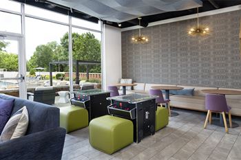 24-Hour resident lounge with arcade games